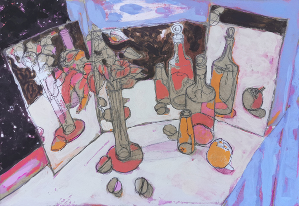 Invariant 6 - 21x30 - tempera